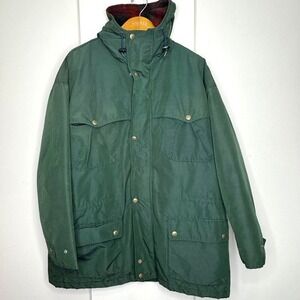 Vintage Woolrich Wool Blanket Lined Chore Coat Mens XXL Green